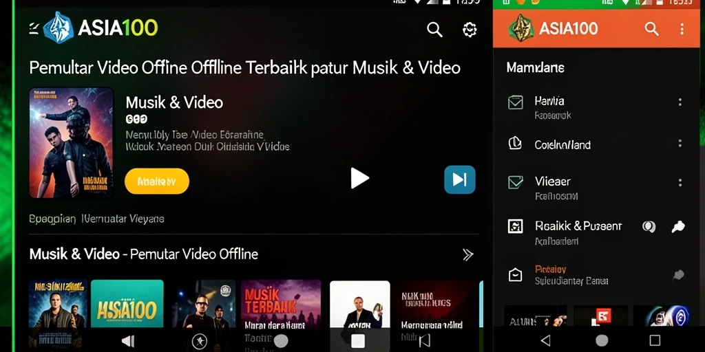 Antarmuka sederhana dan intuitif dari ASIA100 saat memutar video.