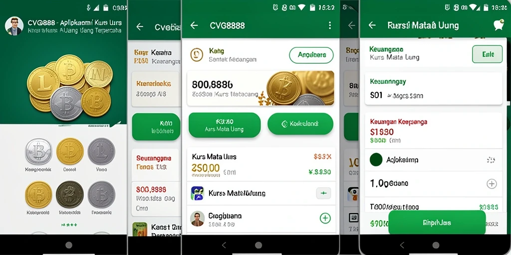 Tampilan antarmuka utama aplikasi CVG8888 untuk kurs mata uang.