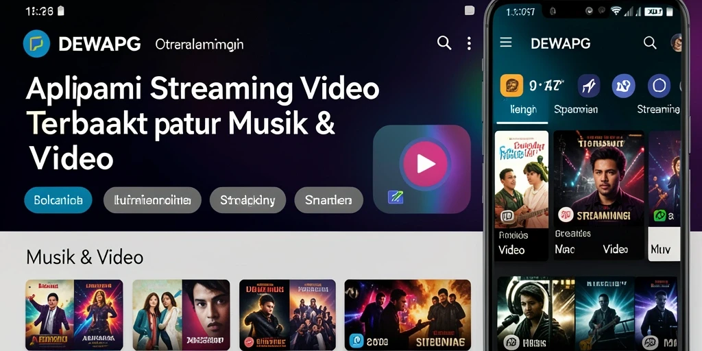 Tampilan antarmuka DEWAPG untuk streaming video yang menarik.