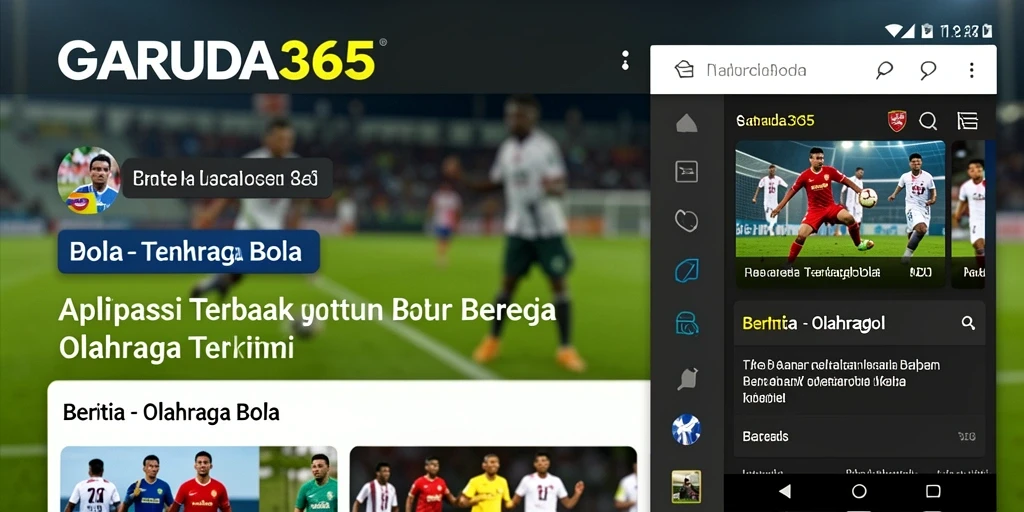 Tampilan antarmuka GARUDA365 yang menyajikan berita olahraga bola.