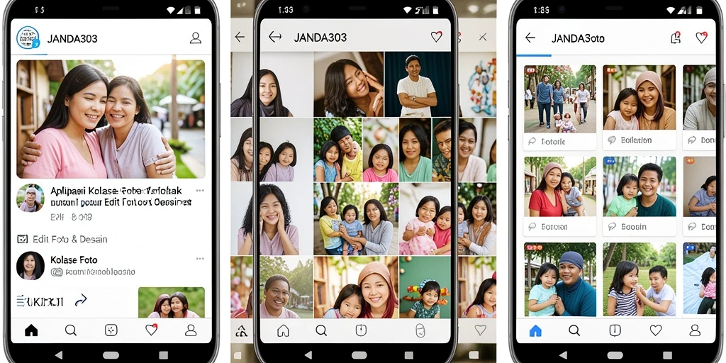 Antarmuka menarik JANDA303 untuk membuat kolase foto kreatif.