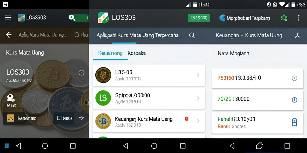 Antarmuka aplikasi LOS303 menampilkan konversi mata uang yang mudah dipahami.