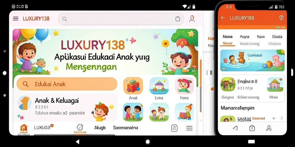 Tampilan antarmuka LUXURY138 yang ceria dan interaktif untuk Edukasi Anak.