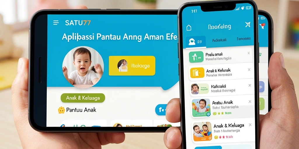 Screenshot aplikasi SATU77 menunjukkan antarmuka ramah pengguna untuk Pantau Anak.