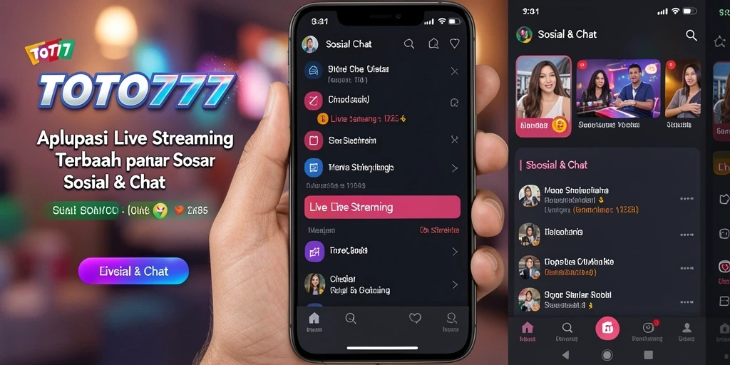 Antarmuka pengguna TOTO777 saat Live Streaming yang menarik dan interaktif.