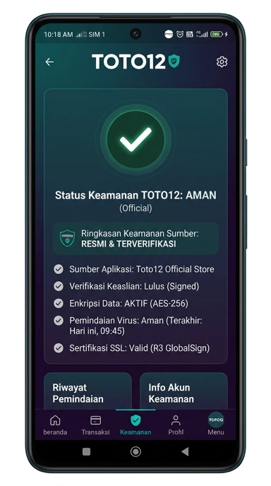 Halaman Resmi Unduh APK toto12 untuk Android